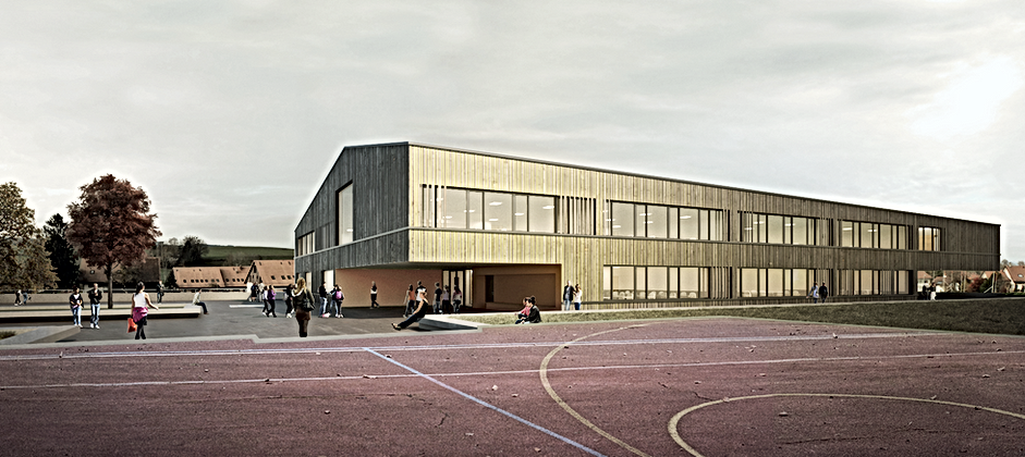 Ecole avec salle de sport triple, Carrouge