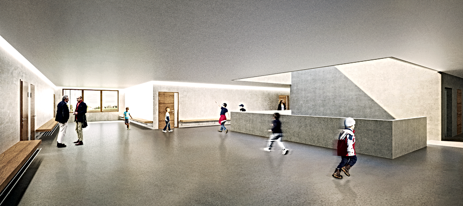 Ecole avec salle de sport triple, Carrouge